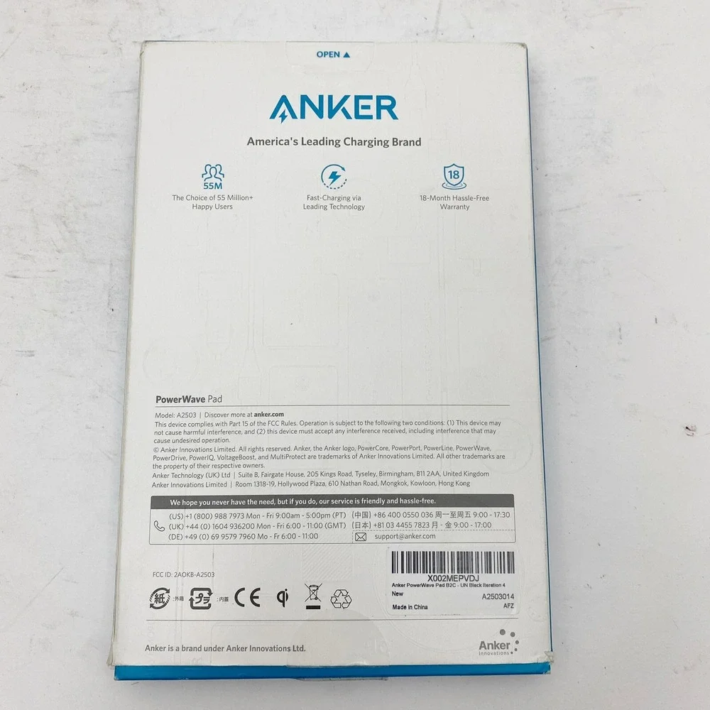 Anker PowerWave Pad A2503 Wireless Fast Charger Qi-Certified Black‎ OS